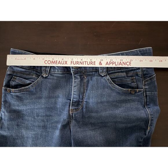 Democracy AB Solution Jeans Womens Size 8 Elastic Waist Denim Blue Straight Crop - Picture 9 of 11